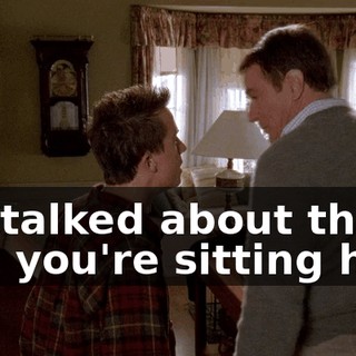 We talked about this, and you're sitting here