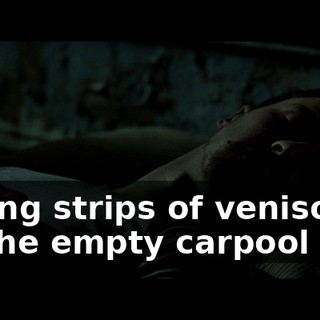 Laying strips of venison on the empty carpool lane