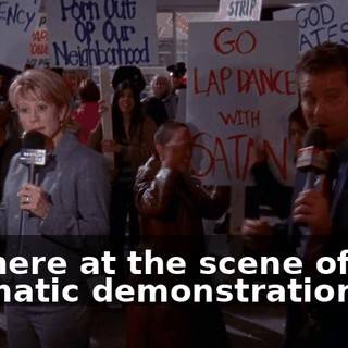 I'm here at the scene of this dramatic demonstration...