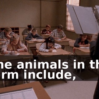The animals in the farm include,