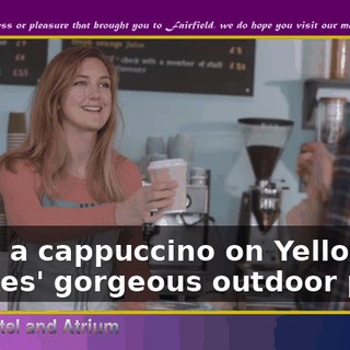 Enjoy a cappuccino on Yellow Smokes' gorgeous outdoor patio.