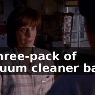 A three-pack of vacuum cleaner bags,