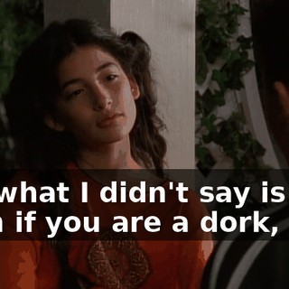 But what I didn't say is that even if you are a dork,