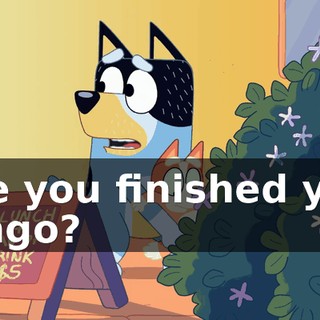 Are you finished yet, Bingo?