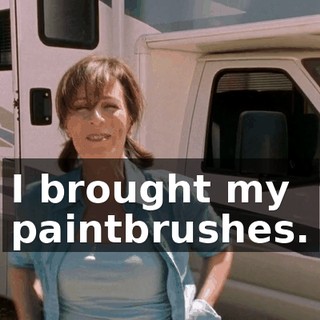 I brought my paintbrushes.