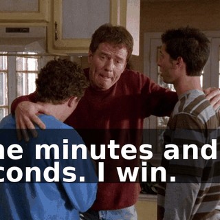 Nine minutes and 23 seconds. I win.