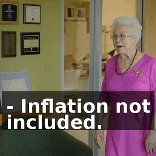 - Inflation not included.