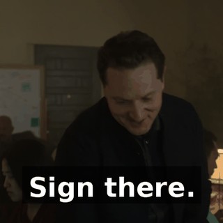 Sign there.