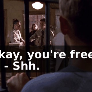 - Okay, you're free to go. - Shh.
