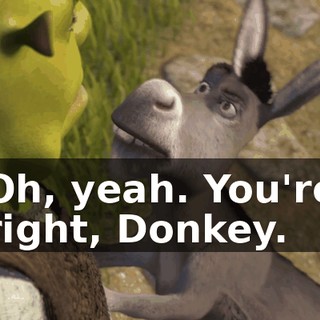 Oh, yeah. You're right, Donkey.