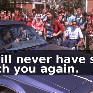 I will never have sex with you again.
