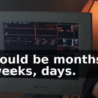 Could be months, weeks, days.