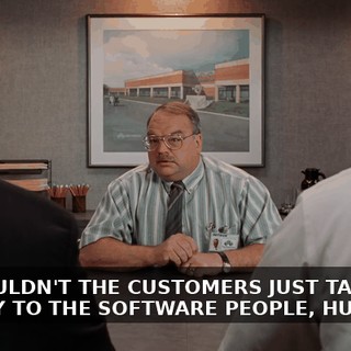 WHY COULDN'T THE CUSTOMERS JUST TAKE THEM DIRECTLY TO THE SOFTWARE PEOPLE, HUH?