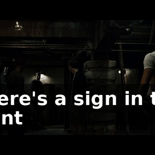 There's a sign in the front