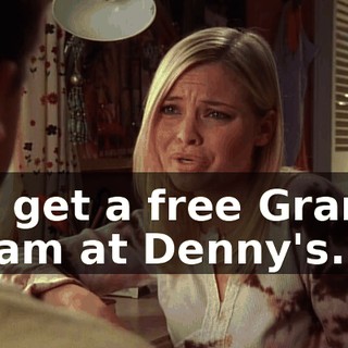 to get a free Grand Slam at Denny's.