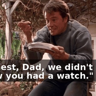 "Honest, Dad, we didn't even know you had a watch."