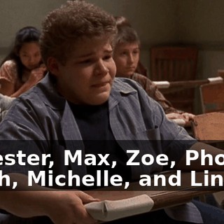 to Lester, Max, Zoe, Phoebe, Garth, Michelle, and Linda,