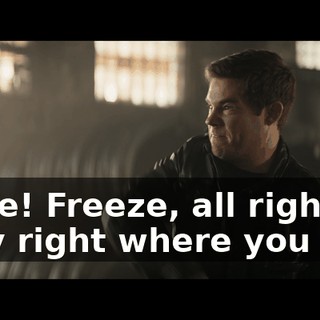Nope! Freeze, all right? Stay right where you are!