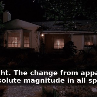 All right. The change from apparent to absolute magnitude in all spectra.