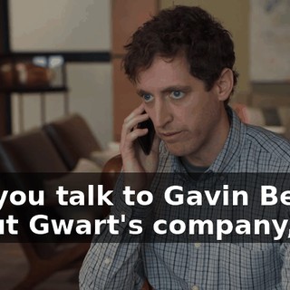 Did you talk to Gavin Belson about Gwart's company,