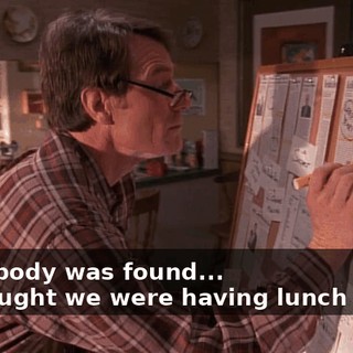 - The body was found... - I thought we were having lunch today.
