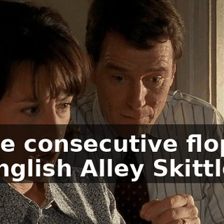 triple consecutive flopper in English Alley Skittles.