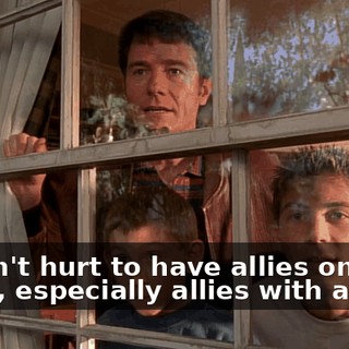 Doesn't hurt to have allies on the block, especially allies with a pool.