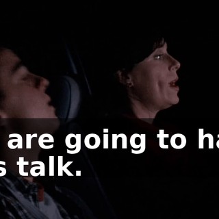 We are going to have this talk.