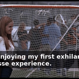 Just enjoying my first exhilarating lacrosse experience.