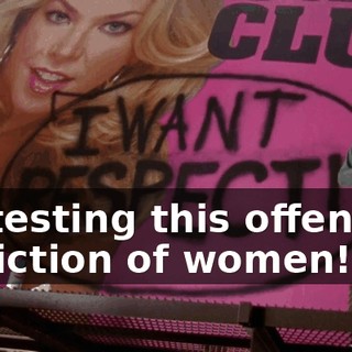 protesting this offensive depiction of women!