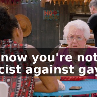 I know you're not racist against gays.
