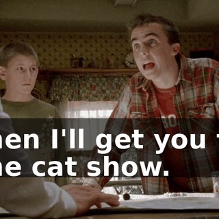 then I'll get you to the cat show.