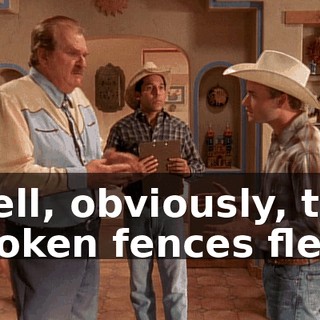 Well, obviously, the broken fences flew