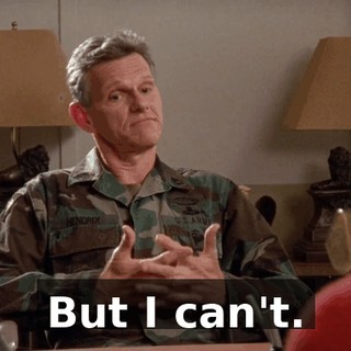 But I can't.