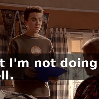 but I'm not doing so well.