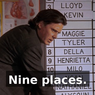 Nine places.