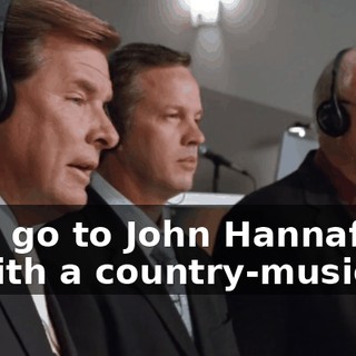 Now let's go to John Hannafin, in the stands with a country-music legend.