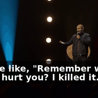 I'd be like, "Remember when that hurt you? I killed it."