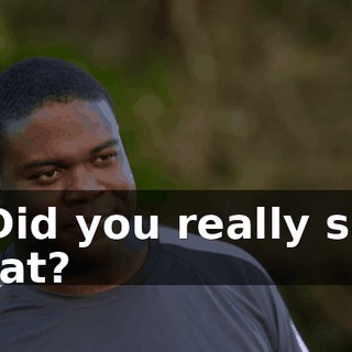 - Did you really say that?