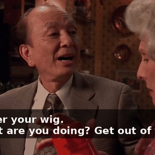- Under your wig. - What are you doing? Get out of there!