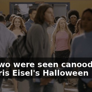 The two were seen canoodling at Chris Eisel's Halloween party.