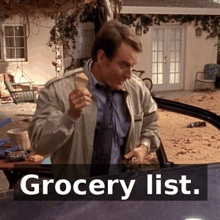 Grocery list.
