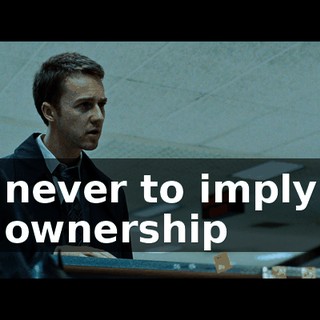 never to imply ownership