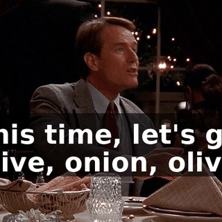 This time, let's go olive, onion, olive.