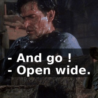 - And go ! - Open wide.