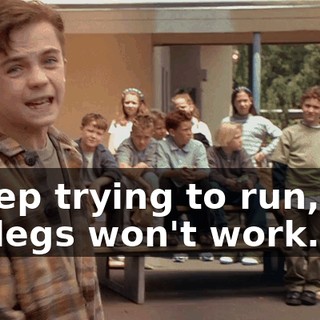 I keep trying to run, but my legs won't work.