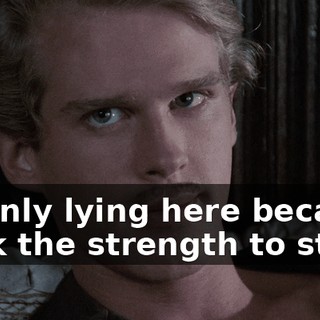 I'm only lying here because I lack the strength to stand.