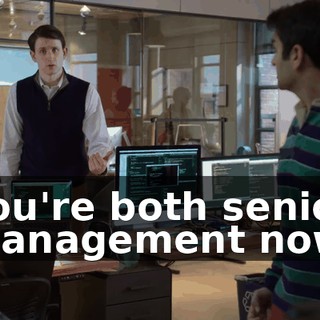 You're both senior management now.