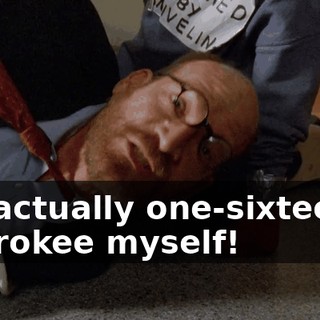 I'm actually one-sixteenth Cherokee myself!