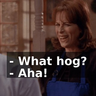 - What hog? - Aha!